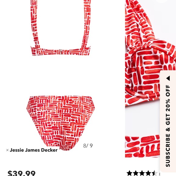 Red Patterned Bikini Set - Picture 2 of 7